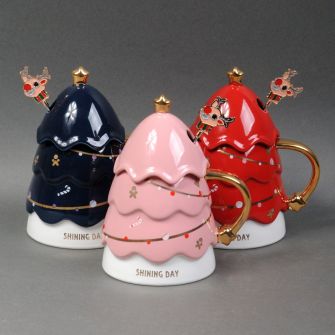 Чашка з кришкою та ложкою "Щедрий вечір" в асортименті