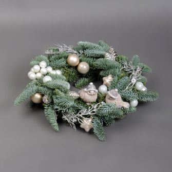 Новорічний вінок з пташками